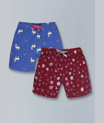 PLUM TREE Pack of 2 Girls Cotton A-Line Skirt ( Dark Red )