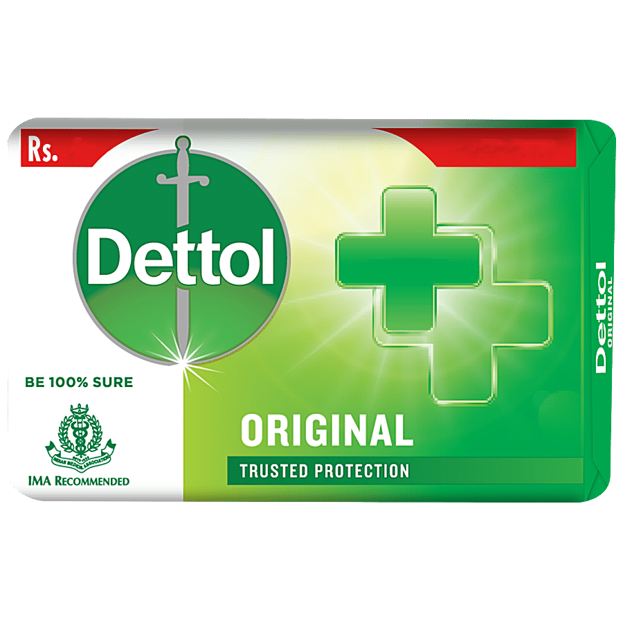 Dettol Bathing Soap Bar - Original, 99.99% Germ Protection, Dermatologically Tested, 42 G