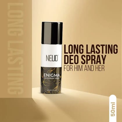 NEUD ENIGMA Unisex Deodorant Perfumed Body Spray with Notes of Oud, Raspberry and Bulgarian Rose, 24-Hour Odor Protection - 50ml-1 Pack