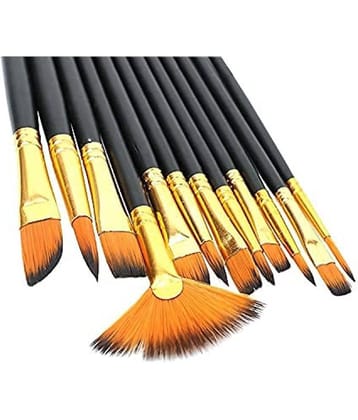 ECLET Craft Painting Brushes Set of 12 Professional Round Pointed Tip Nylon Hair Artist Acrylic Paint Brush for Acrylic/Watercolor/Oil Painting
