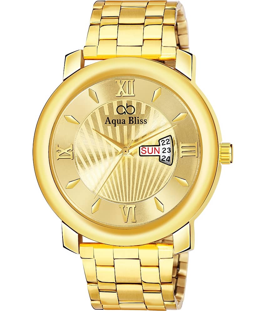 AQUA BLISS - Gold Stainless Steel Analog Men's Watch