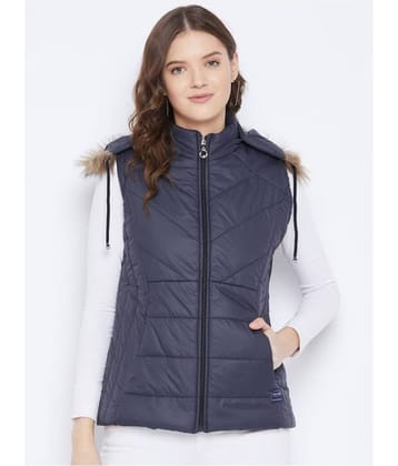 VERO AMORE Polyester Navy Parka Jackets Single