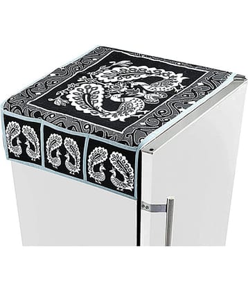 E-Retailer - Black Polyester Blend Fridge  Top Cover (Pack of 1)