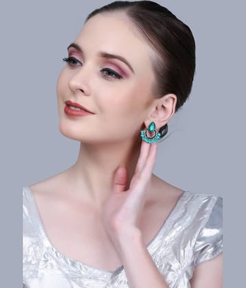 Sunhari Jewels Green Stud Earrings ( Pack of 1 )