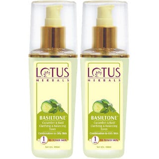 Lotus Herbals Basiltone Clarifying  Balancing Skin Toner  With Cucumber  Basil   100Ml ( Pack Of 2 )