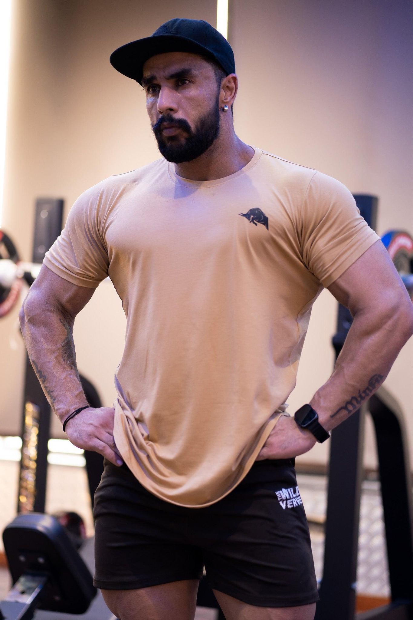 Signature Bull Athletic T-shirt (Beige)-S