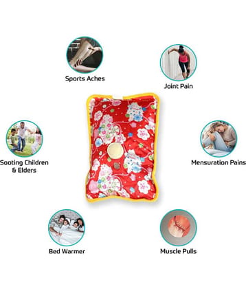 Hot Water Bag, Natural Rubber bottle heating pad non electric warm bag pain relief device (Assorted Color)