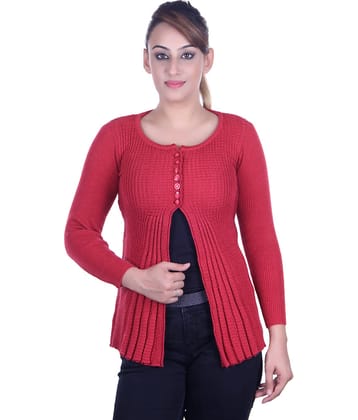 Ogarti Acrylic Rust Buttoned Cardigans - Single