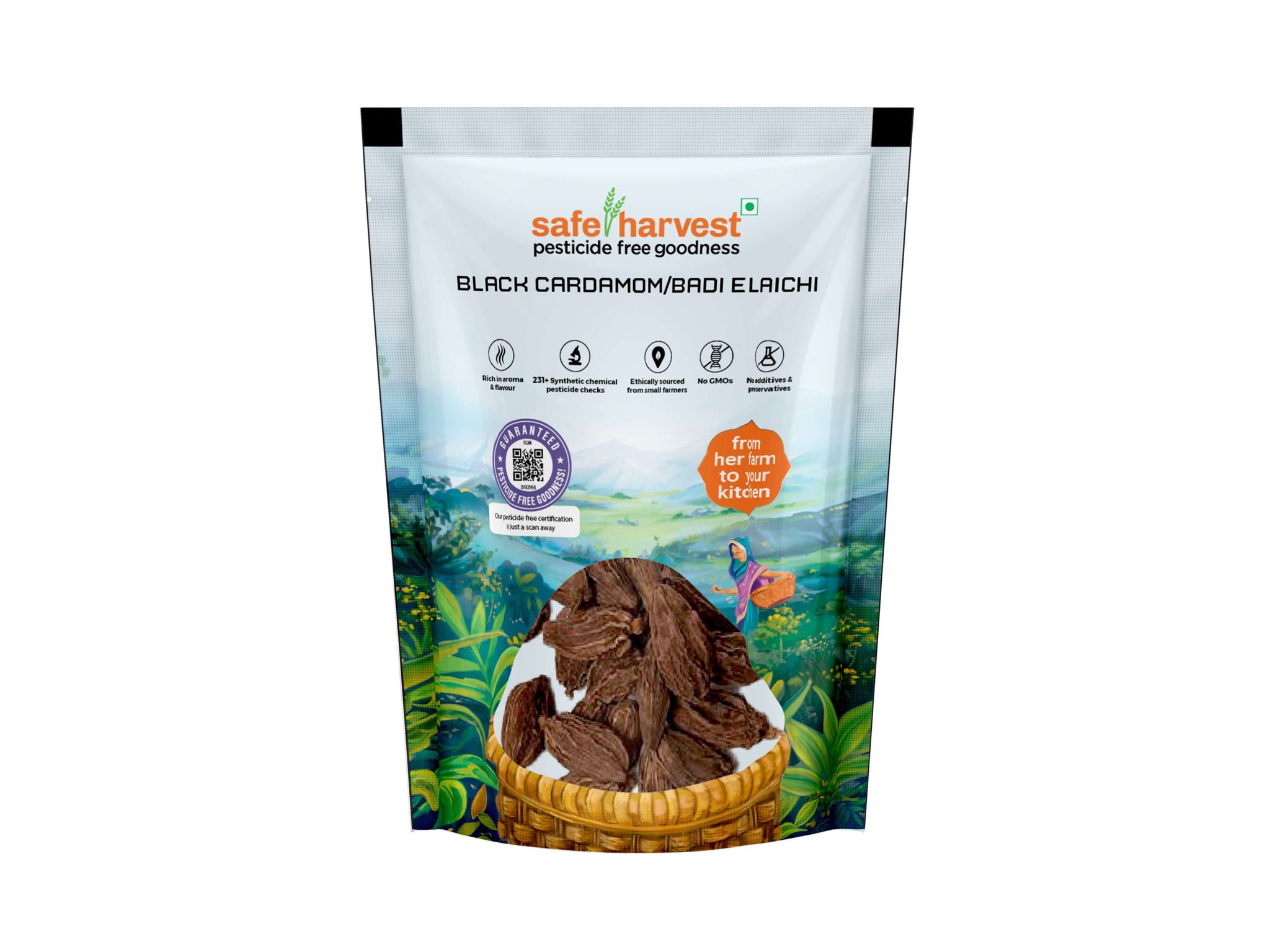 Safe Harvest Pesticide Free Black Cardamom 30g