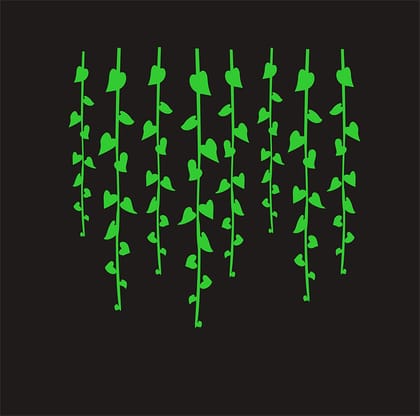 DreamKraft Glow in The Dark Green Leaf Decorative Radium Sticker (Green, 25 cm X 17 cm)