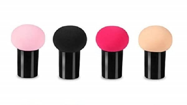 ShopCircuit Elastic Soft Mushroom Shape 4 Piece Beauty Blender for Liquid, Cream and Powder Pack of 4