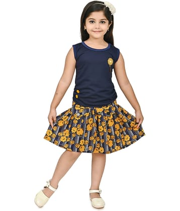 JCT DRESSES Crepe Frock For Girls ( Pack of 1 , Navy )