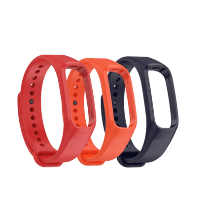 Valente Soft Silicone Smart Band Straps compatible with One Plus Smart Band (Pack of 3)-Red Orange Blue