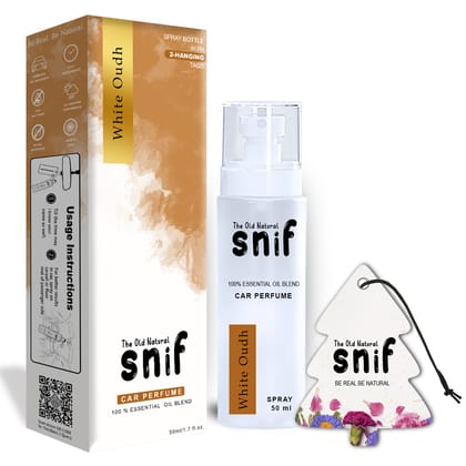 Essential Oils Car Perfume Spray in Glass Bottle with 2 Hanging Tags | 50ml White Oudh Fragrance Car Air Freshener Essential Oils Car Perfume Spray in Glass Bottle with 2 Hanging Tags | 50ml White Oudh Fragrance Car Air Freshener