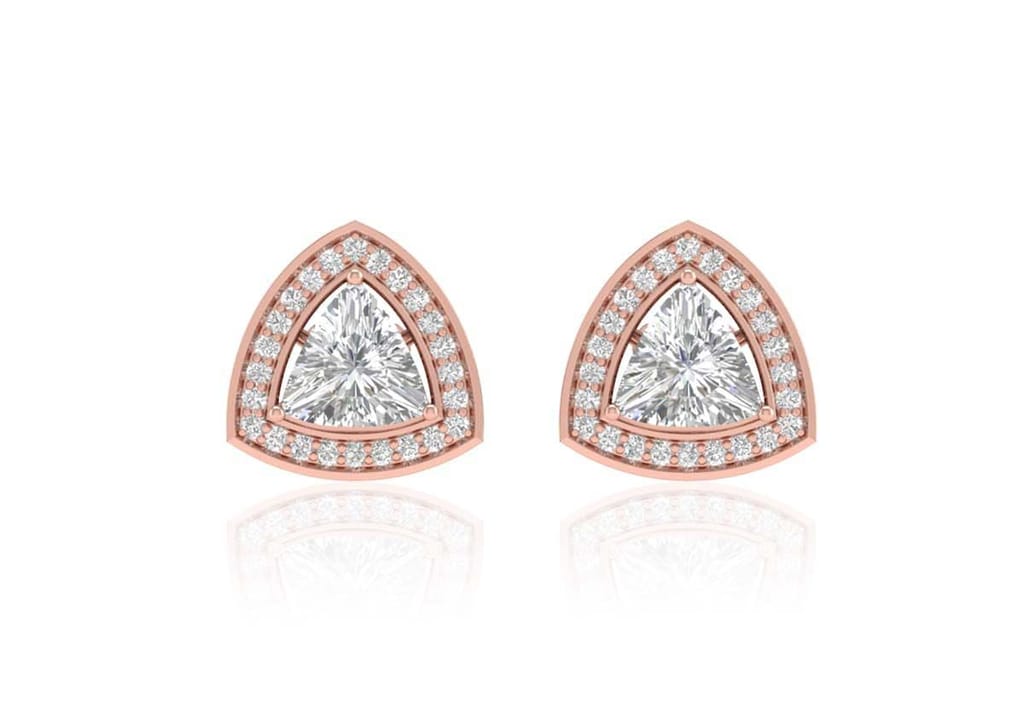 Trillion Halo Solitaire Studs