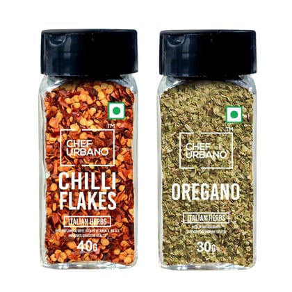 Chef Urbano Combo Herbs Chilli Flakes Sprinkler 40 Gms & Herbs Oregano Sprinkler 30 Gms