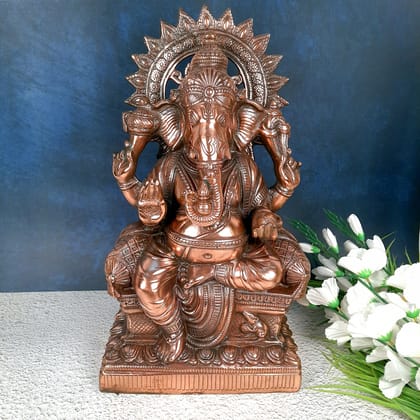 Ganesh Idol Big | Lord Ganesha Statue - For Puja, Home, Table & Office | Religoius & Spiritual Decor for Living Room - 22 Inch
