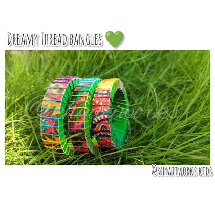 Dreamy Thread Bangles Green - Single Piece