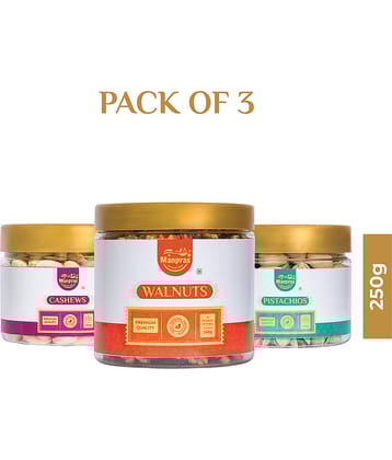 Manpras Premium Dryfruit Combo Cashew250g,Pista200g,Walnut250g Each.