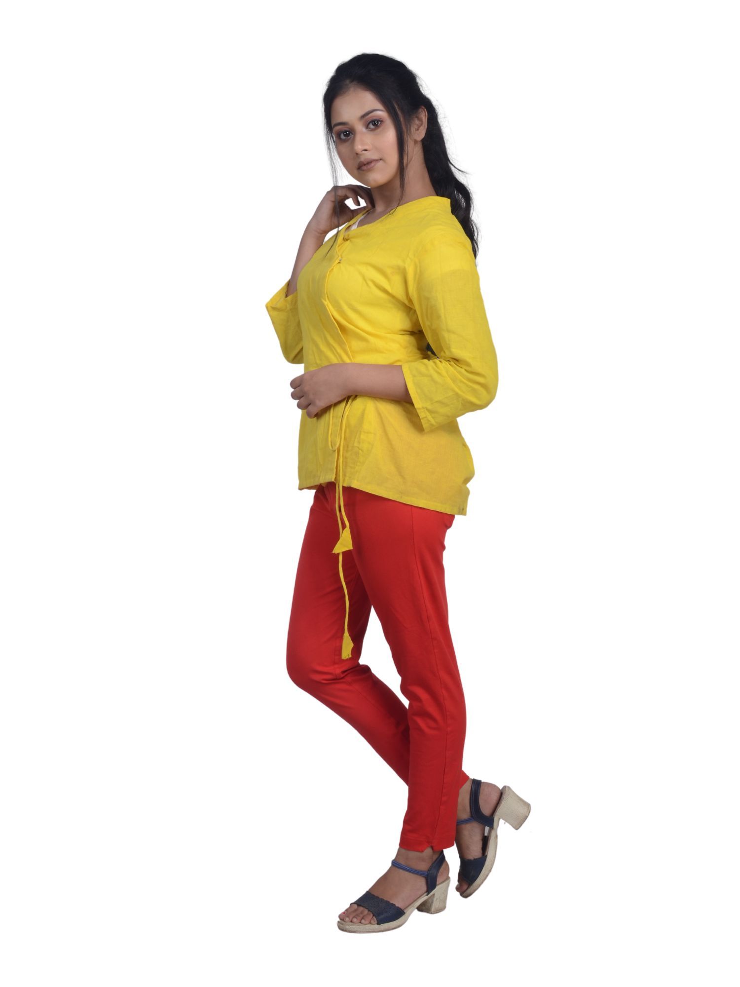 135AFR 4Cats Free Size Royal Kurti Pants - Red