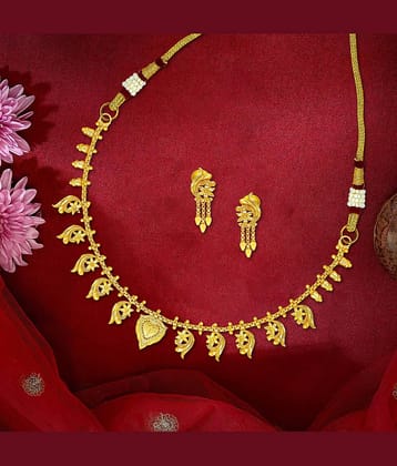 LUV FASHION White Brass Necklace Set ( Pack of 1 )