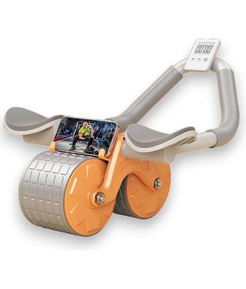 GEEO Ab roller Wheel, Automatic Rebound 2 In 1 For Abs Workout, Abdominal FitnessWheel for men women, Dynamic Core Trainer Plank Exercise Wheels For Home Gym Fitness (Mobile Stand Not Include) (Multicolour)