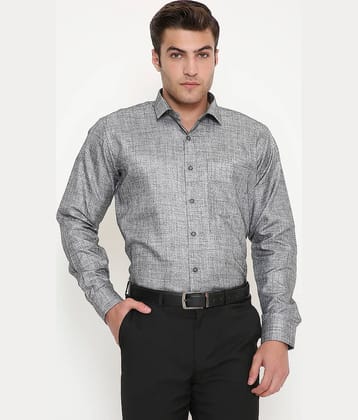 Maharaja Cotton Blend Slim Fit Full Sleeves Men's Formal Shirt - Grey ( Pack of 1 )