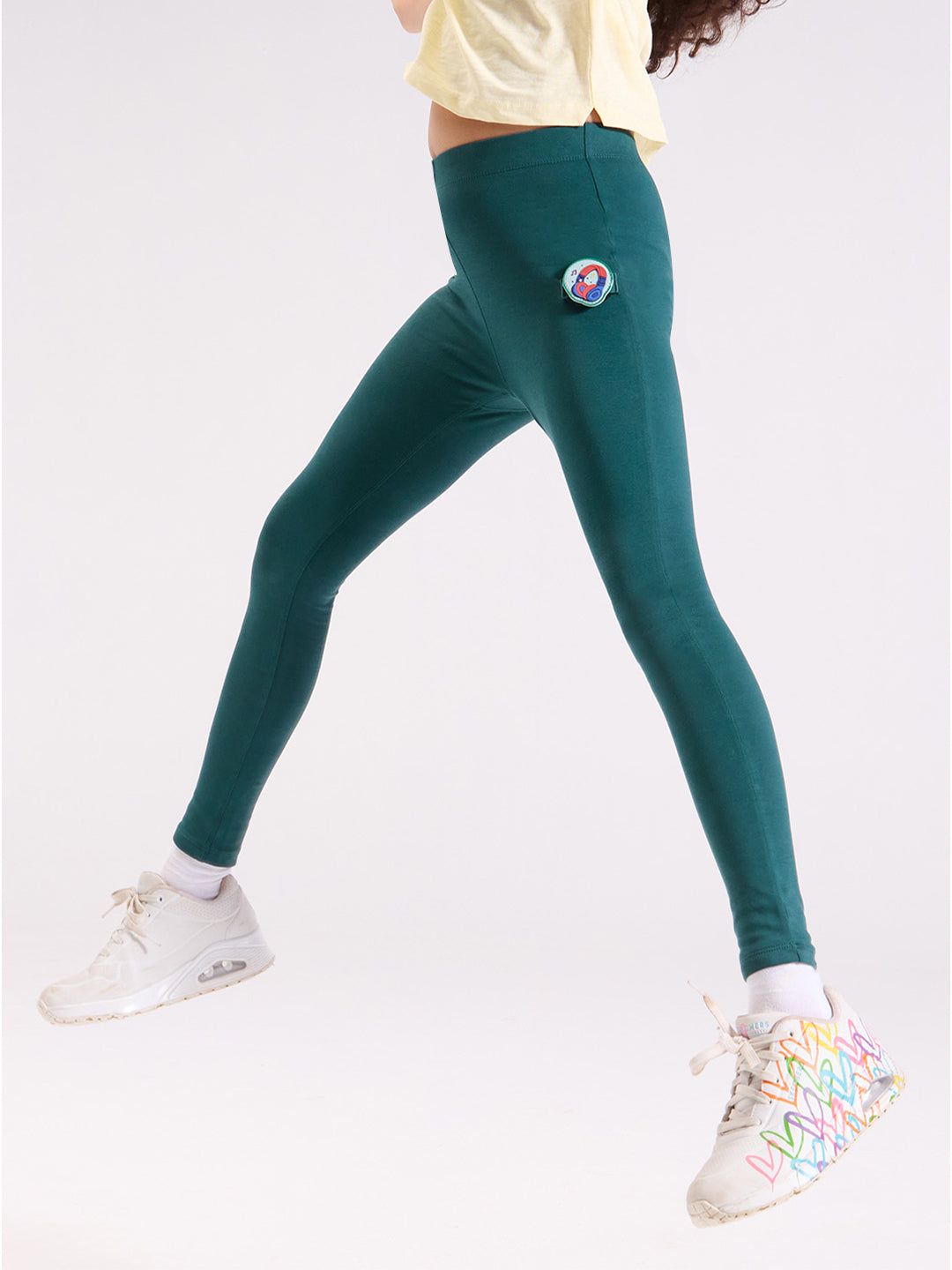 All Day Cotton Leggings-4-5 Y / Twilight Teal