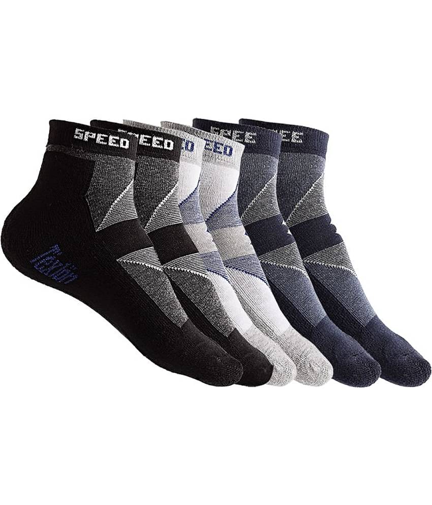 Texlon - Multicolor Terry Men's Low Cut Socks ( Pack of 3 )