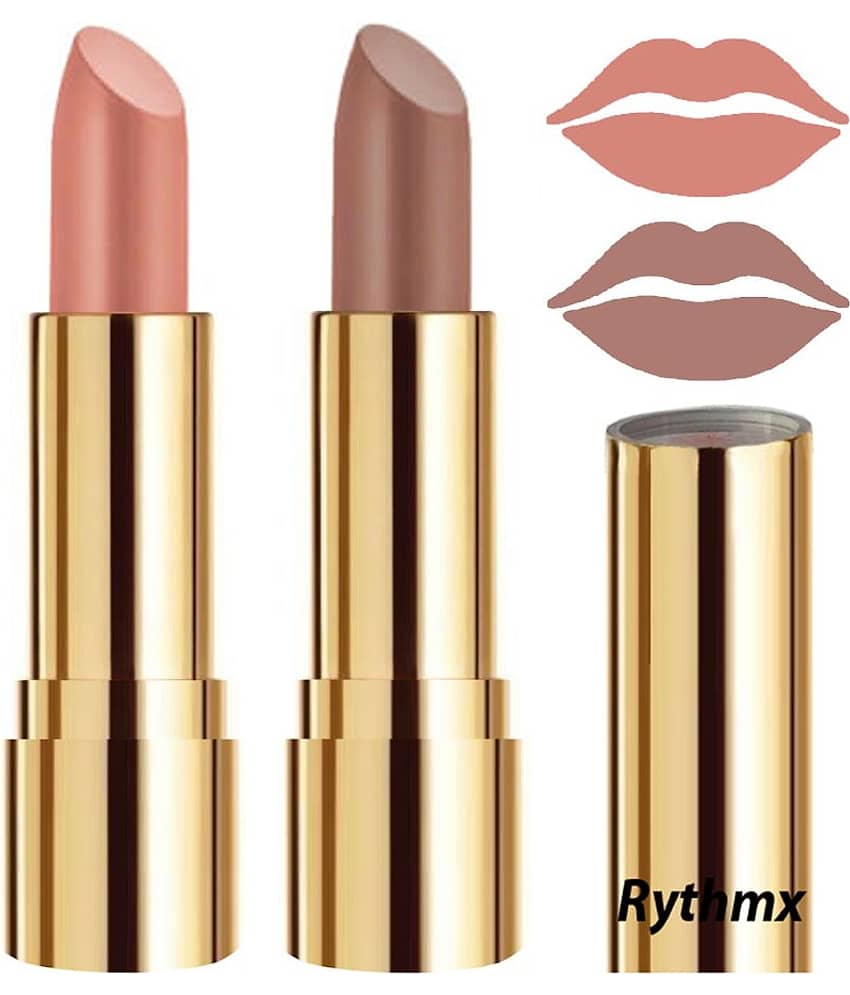 Rythmx Peach,Nude Matte Creme Lipstick Long Stay on Lips Multi Pack of 2 8 g