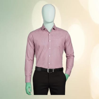 Men's Striped Cotton Casual Shirt (Maroon & White) | Breathable Fabric | Everyday Wear