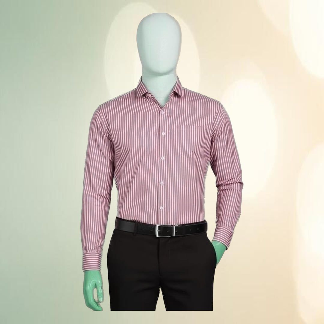 Men's Striped Cotton Casual Shirt (Maroon & White) | Breathable Fabric | Everyday Wear