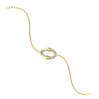 Senco Gold Glittering Oval Miracle Diamond Bracelet (3.6 gram / 0.09 Ct / HI-SI / 18K Yellow Gold)
