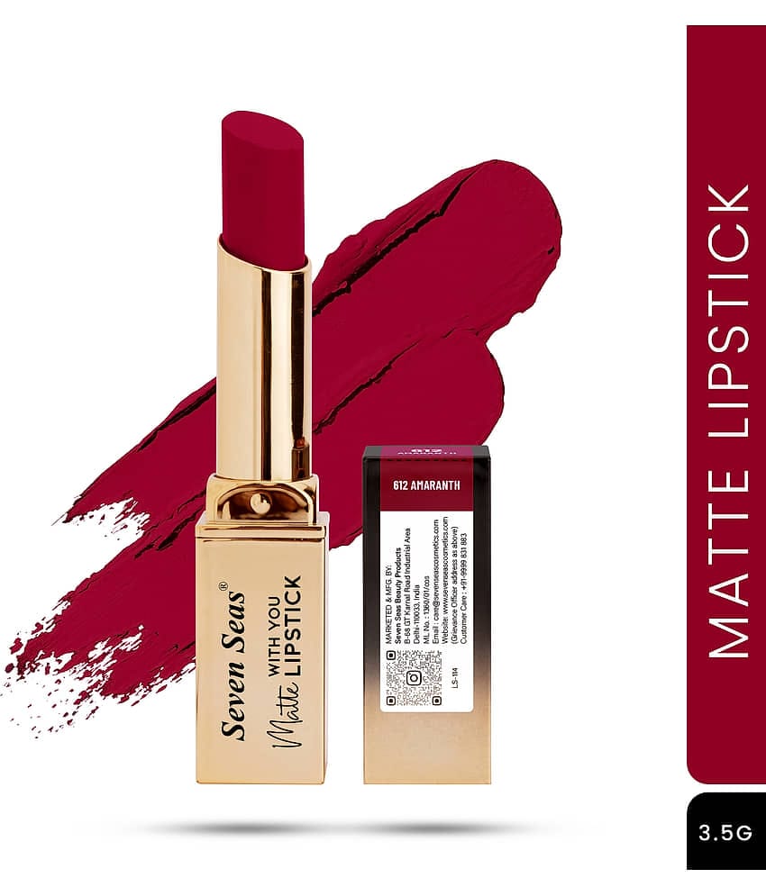 Seven Seas Long Lasting , Matte Finish , Longwear , Matte With You Lipstick (Amaranth 3.5g)