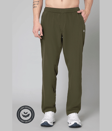 Turnfit Olive Green Polyester Men's Sports Trackpants ( Pack of 1 )
