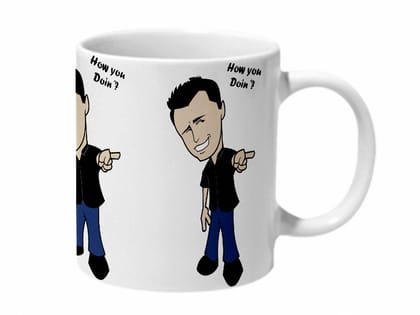 Multicolor Friends Joey How You Doin Red And Yellow Typo Ceramic Mug