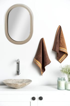 DDECOR - Zest Collection 100% Cotton Bomboo Plains And Textures Pattern 500TC Face Towel |30 CM X 30 CM|