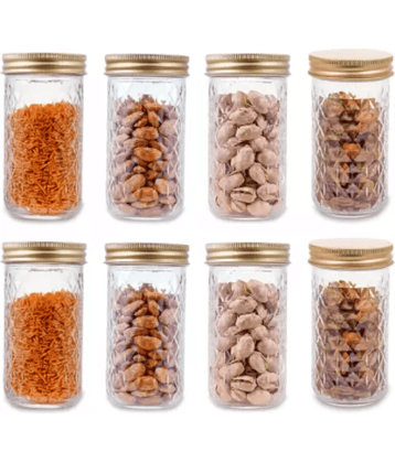 CROCO JAR - Gold Glass Food Container ( Pack of 8 )