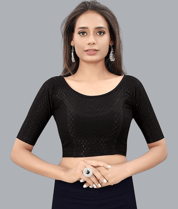 Bulbul Black Readymade without Pad Lycra Women's Blouse ( Pack of 1 )