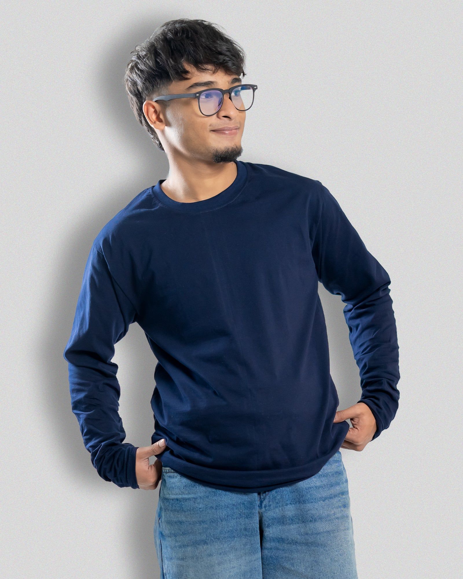 Blue Full Sleeves (Solids)-blue / S