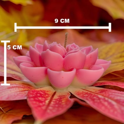 Lotus Flower Candle Pure SOYA Wax for Festivals and Home Decoration with Hight Quality Wick | Elegant Kamal Design Candle for Decoration & Gift Pack