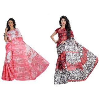 SVB Saree Multicolour Taffeta Silk Saree Without Blouse Piece