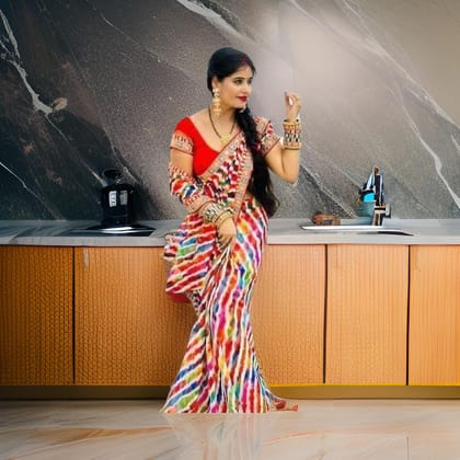 Traditional Lahariya print Georgette saree for women,s || Festive georgette saree for women's ||