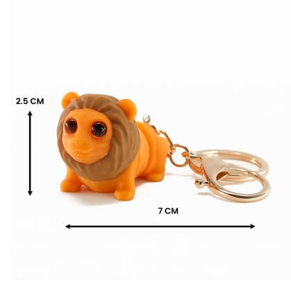 Vinglits Wild Beasts 3D Printed Keychains – Articulated Animal Toys, Pocket-Friendly Keyrings, Stress Relief Desk Toys for Kids & Adults, Collectible Accessories (Leo - The Lion)