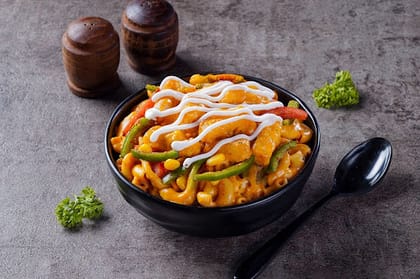Korean Mac & Cheese With Crispy Paneer