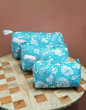 Set of 3 cosmetic bag/pouches with waterproof lining