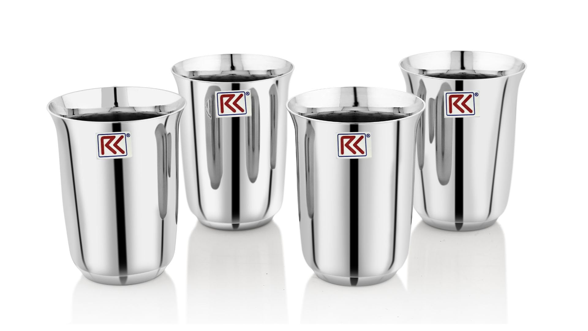 RK SAIBA 7 Premium Stainless Steel Deep Royal Touch Finish Tableware Drinkware Tumbler Drinking Glasses for Home, Restaurants, Office Capacity 300Ml