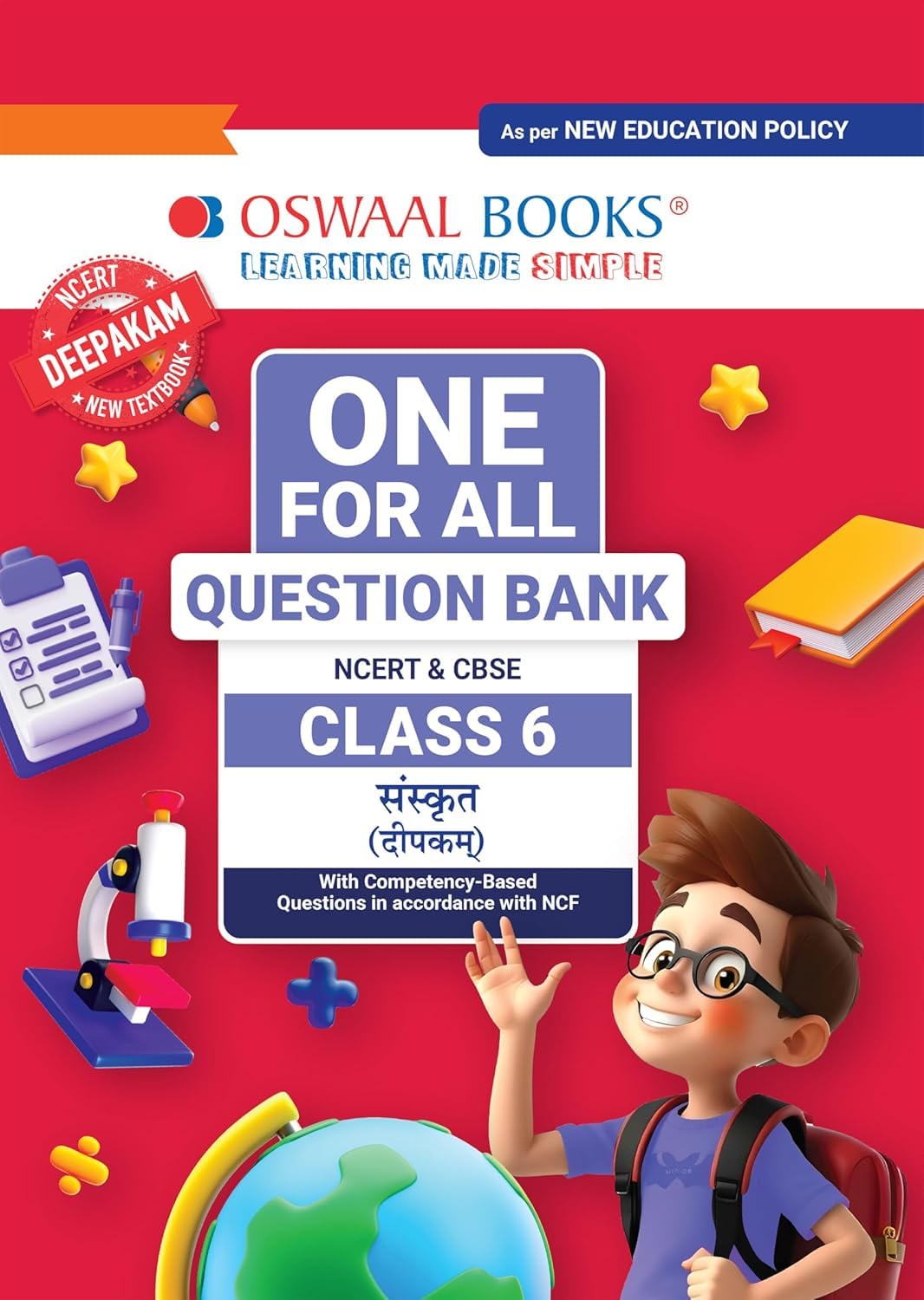 Oswaal NCERT AND CBSE ONE FOR ALL QUESTION BANK Sanskrit Deepkam Class 6 ncert based for 2026 Examinations -ooneskt6 [Paperback] Oswaal