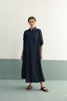 Cleo Shirt Dress: Shamray-XS
