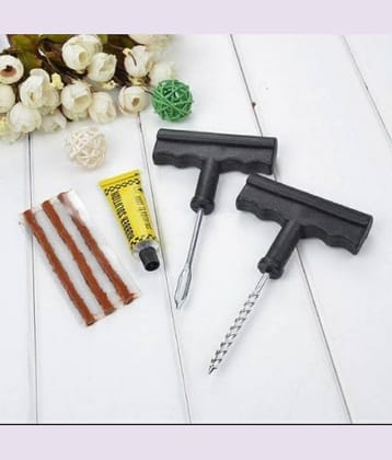 Tubeless Tyre Puncture Repair Kit for Car, Bike, Scooter & SUV - Universal Emergency Tyre Fix Tool Set, Flat Tire Puncher Repair Kit